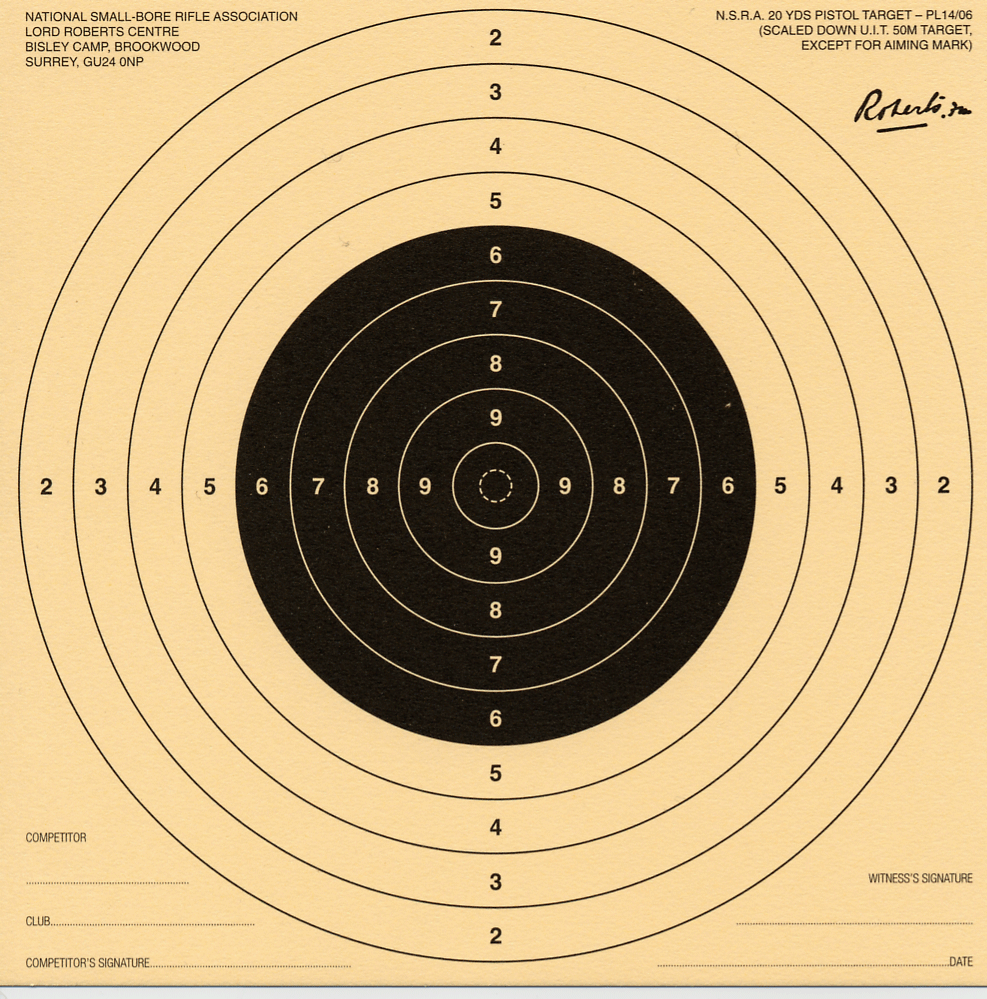 An example of a target we shoot at 25m.